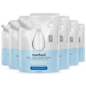 Method Gel Hand Soap Refill, Sweet Water, Recyclable Bottle, 34 oz (Pack of 4) (Packaging May Vary)(34 Fl Oz (Pack of 6))