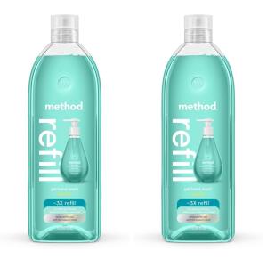 Method Gel Hand Soap, Refill, Waterfall, 34 oz (Packaging May Vary)(34 Fl Oz (Pack of 2))