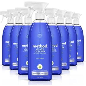 Method Glass Cleaner Spray, Mint, Ammonia Free Solution, Mirror & Window Cleaner – Great for Indoor & Outdoor Glass Surfaces, 28 oz Spray Bottles (Pack of 8)(28 Fl Oz (Pack of 8))