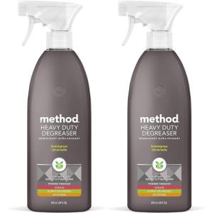 Method Heavy Duty Degreaser, Lemongrass Scent, Oven Cleaner & Stove Top Cleaner, 28 Oz Spray Bottle (Pack of 1),(Packaging may vary)(28 Fl Oz (Pack of 2))