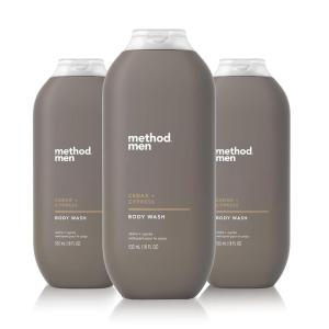 Method Men Body Wash, Cedar + Cypress, Paraben and Phthalate Free, 18 FL Oz (Pack of 3)(Cedar + Cypress)