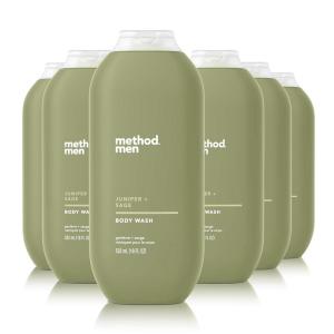 Method Men Body Wash, Cedar + Cypress, Paraben and Phthalate Free, 18 FL Oz (Pack of 6)(Juniper + Sage)