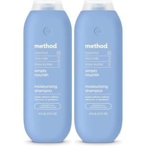 Method Moisturizing Shampoo, Simply Nourish – Hydrates and Revives Dry Hair, Safe for Color-Treated Hair – Sulfate Free and Cruelty Free – 14 oz(14 Ounce (Pack of 2))