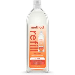 Method Super Shine Liquid Dish Soap Refill, Powered by Enzymes, Dewy Daze Scented, 48 fl oz(Among the Orchards)