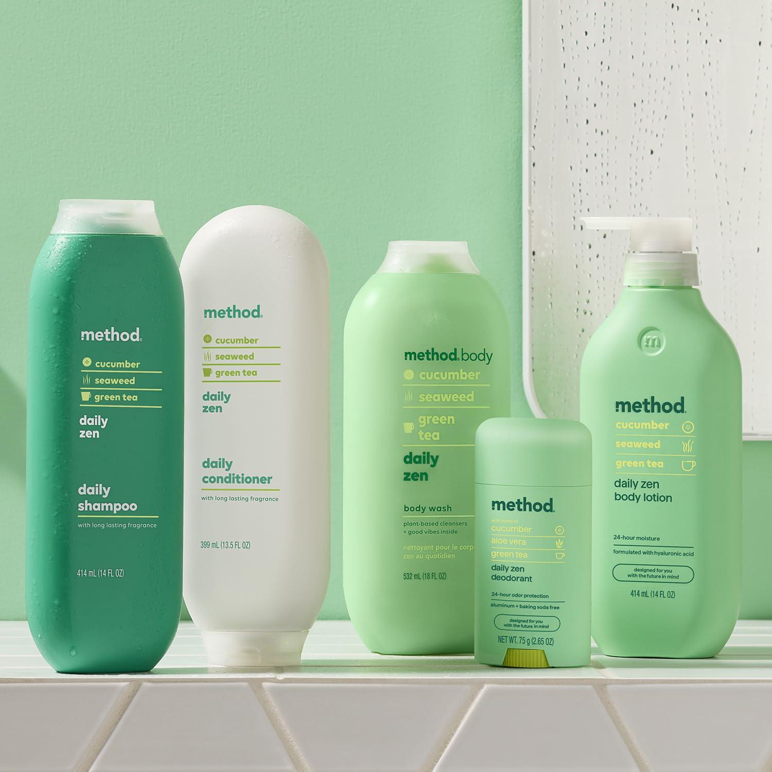 image:imageMethod Daily Zen Every Day Hair Care Shampoo 14 oz Conditioner 135 oz with Cucumber Seaweed and Green Tea Paraben and Sulfate Free