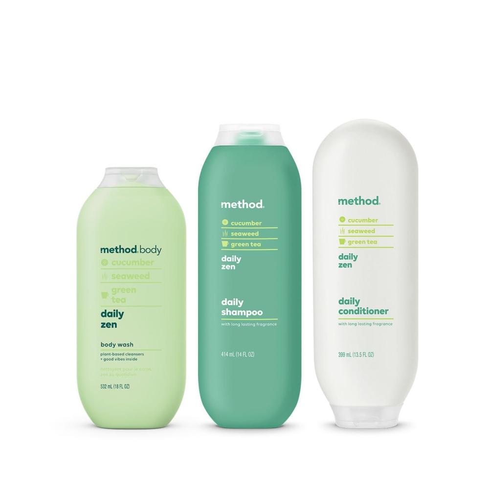 image:imageMethod Hair and Body Variety Pack Daily Zen Shampoo 14 oz Conditioner 135 oz Body Wash 18 oz