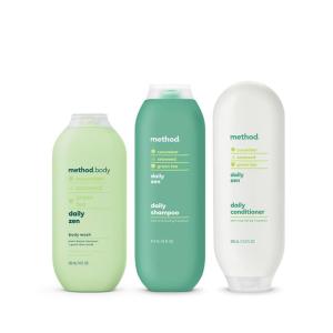 Method Hair and Body Variety Pack – Daily Zen – Shampoo 14 oz, Conditioner 13.5 oz, Body Wash 18 oz
