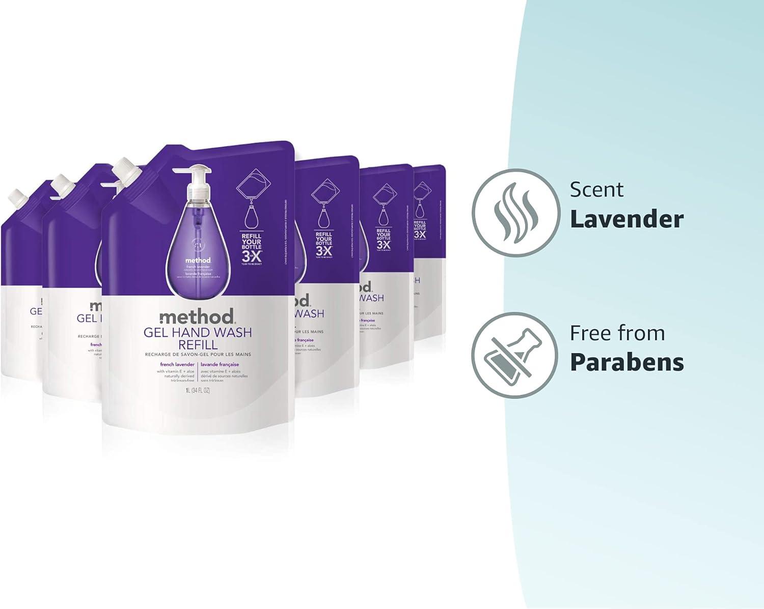 image:imageMethod Gel Hand Soap Refill French Lavender 34 fl oz Pack of 6