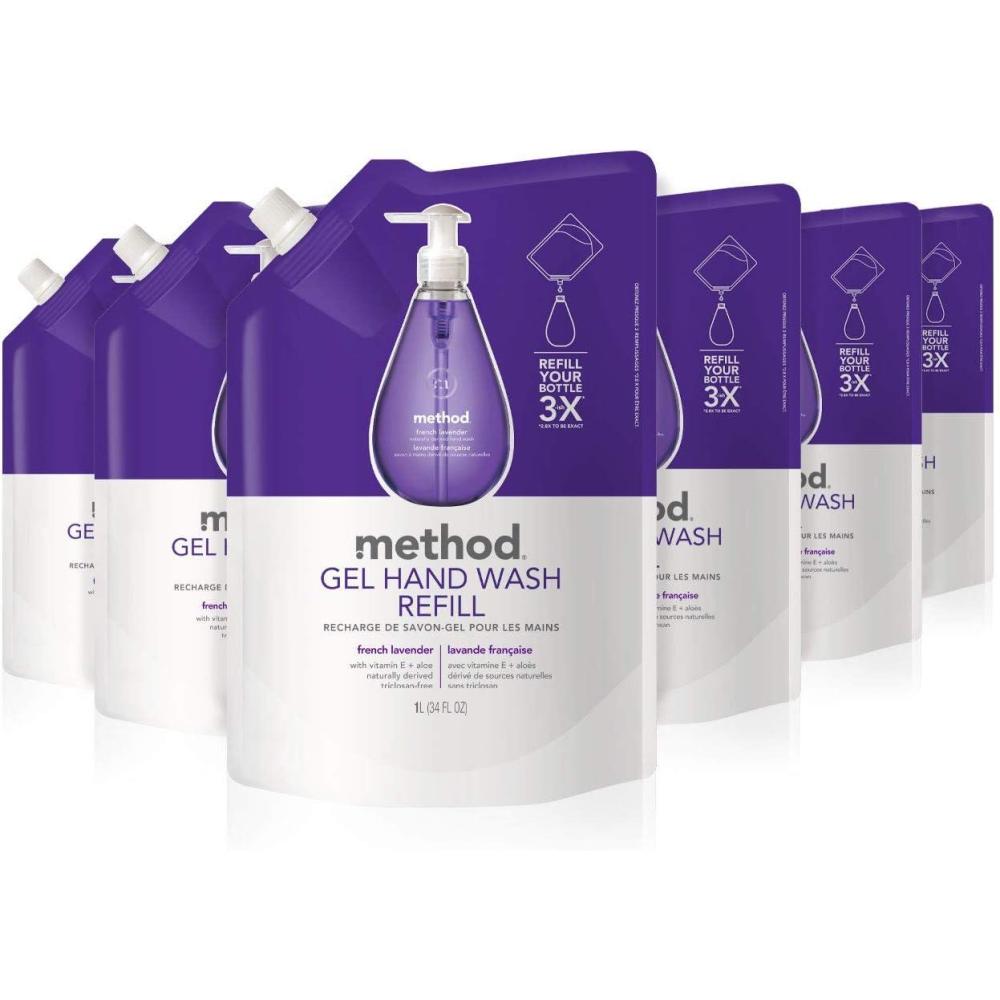 image:imageMethod Gel Hand Soap Refill French Lavender 34 fl oz Pack of 6