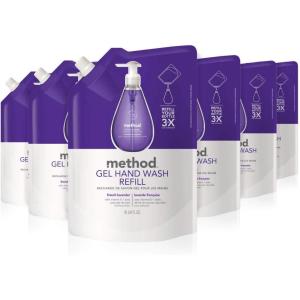 Method Gel Hand Soap Refill, French Lavender, 34 fl oz (Pack of 6)