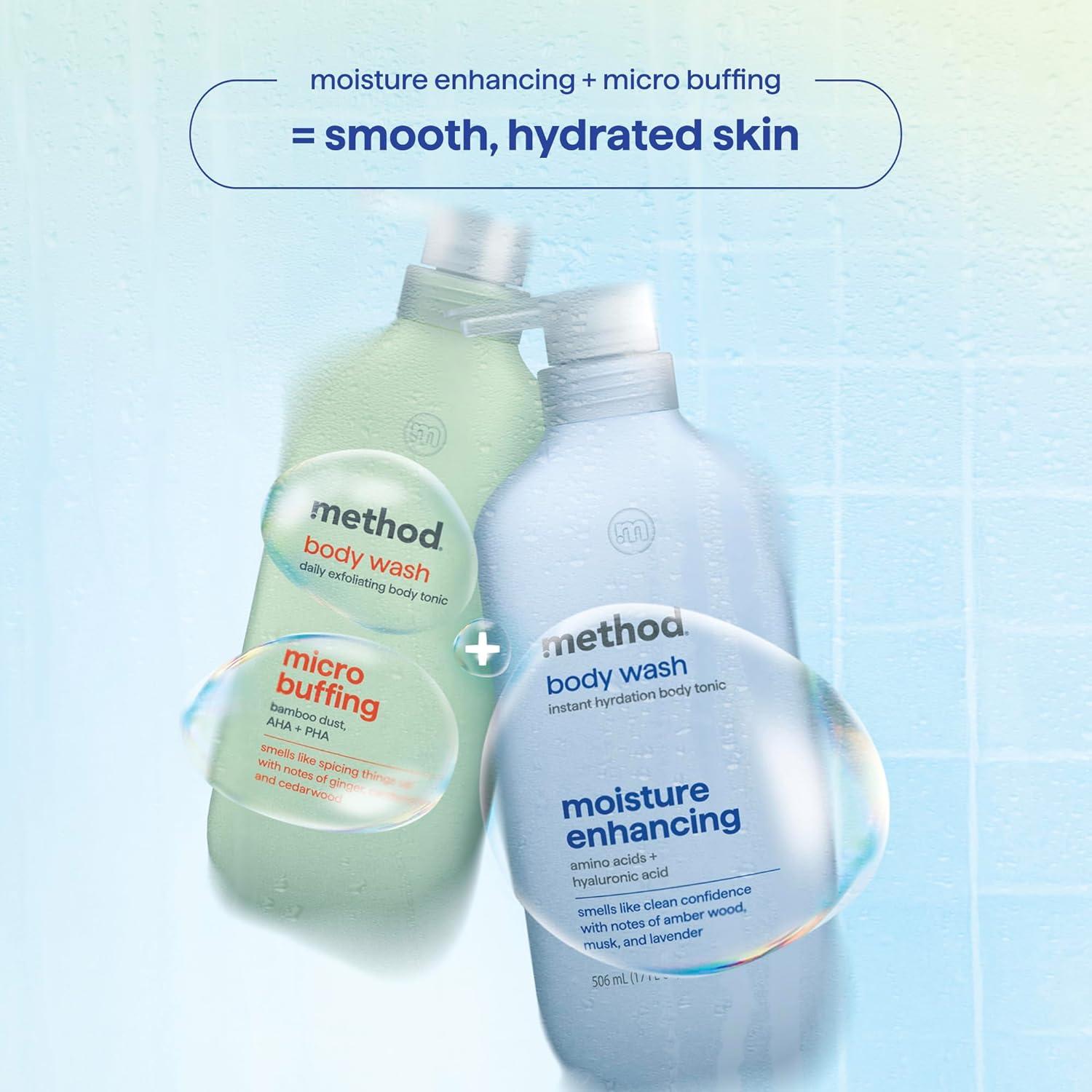 image:imageMethod Body Wash Instant Hydration Body Tonic with notes of Amber Wood Musk and Lavender 17 fl ozAmber Wood Musk Lavender