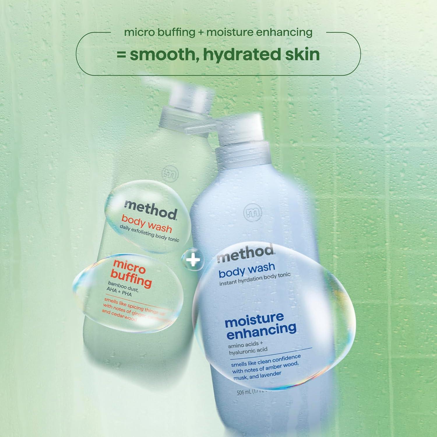 image:imageMethod Body Wash Instant Hydration Body Tonic with notes of Amber Wood Musk and Lavender 17 fl ozGinger Cardamom Cedarwood