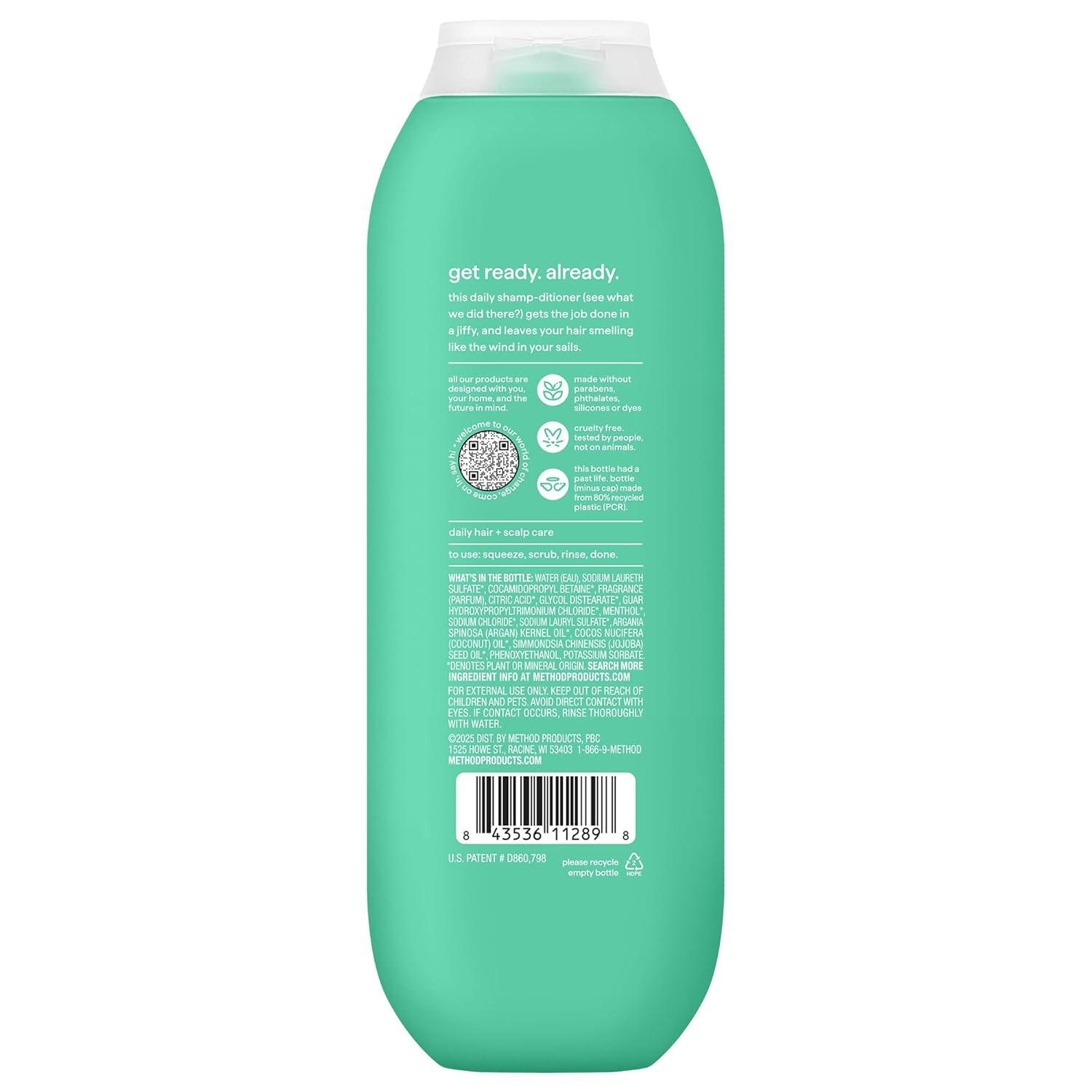 image:imageMethod Men 2in1 Shampoo and Conditioner Marine Mist Cleans and Conditions with Argan and Jojoba Oil Made without Parabens 14 oz