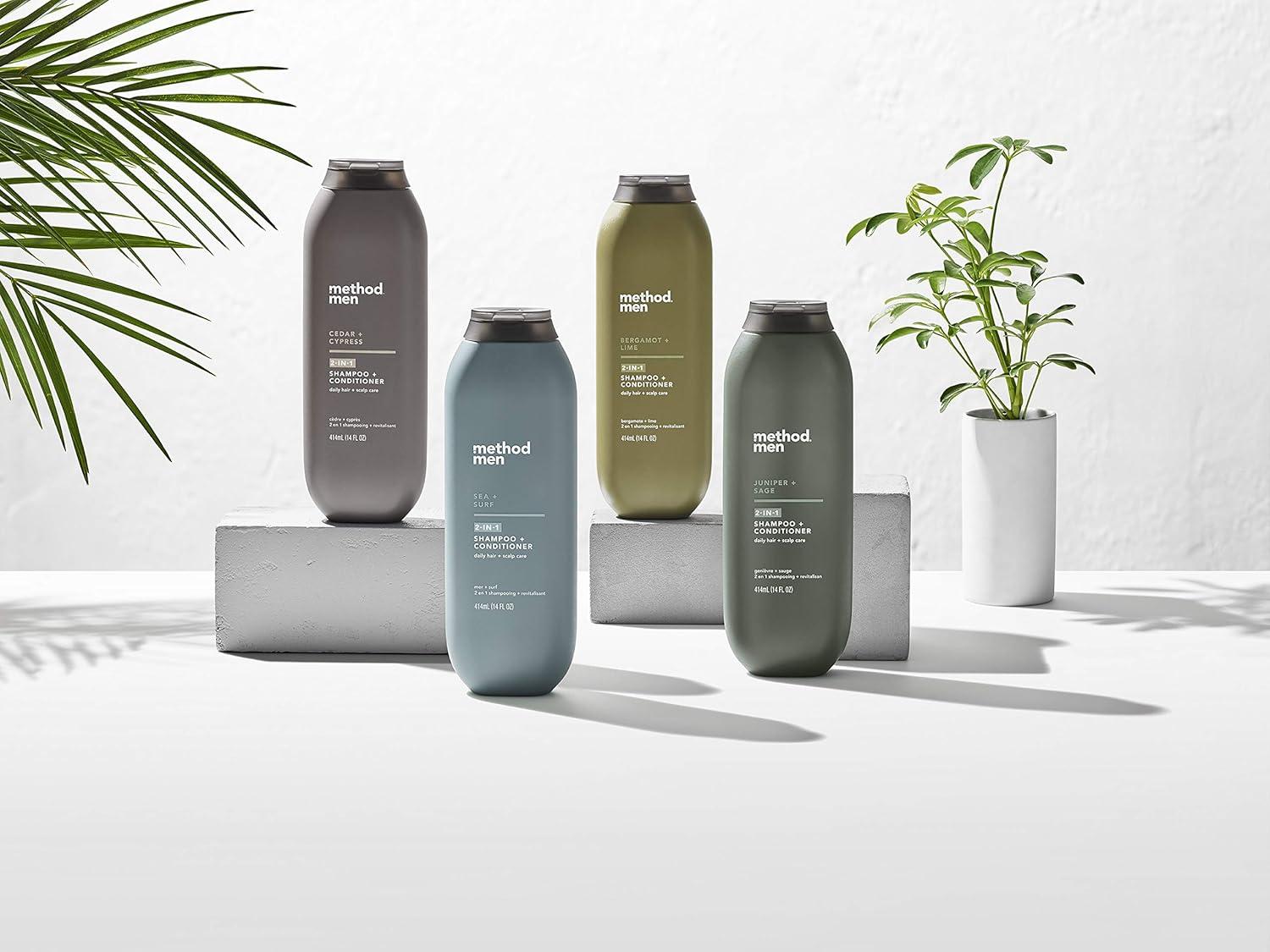 image:imageMethod Men 2in1 Shampoo and Conditioner Sea Surf Cleans and Conditions with Argan and Jojoba Oil Made without Parabens 14 oz14 fluid ounces Pack of 2