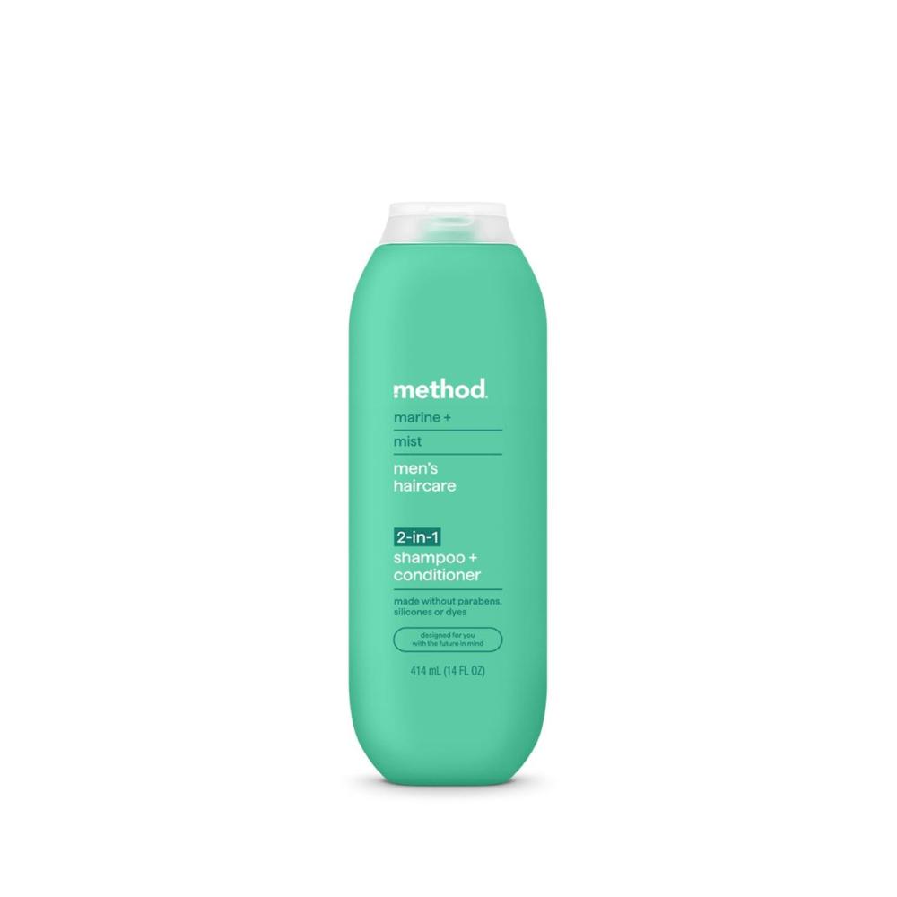 image:imageMethod Men 2in1 Shampoo and Conditioner Marine Mist Cleans and Conditions with Argan and Jojoba Oil Made without Parabens 14 oz