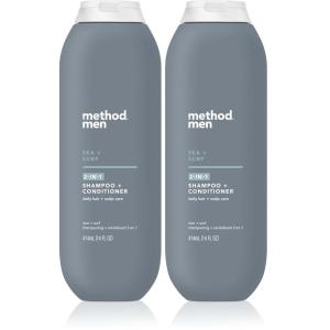 Method Men 2-in-1 Shampoo and Conditioner, Sea + Surf – Cleans and Conditions with Argan and Jojoba Oil – Made without Parabens – 14 oz(14 fluid ounces (Pack of 2))