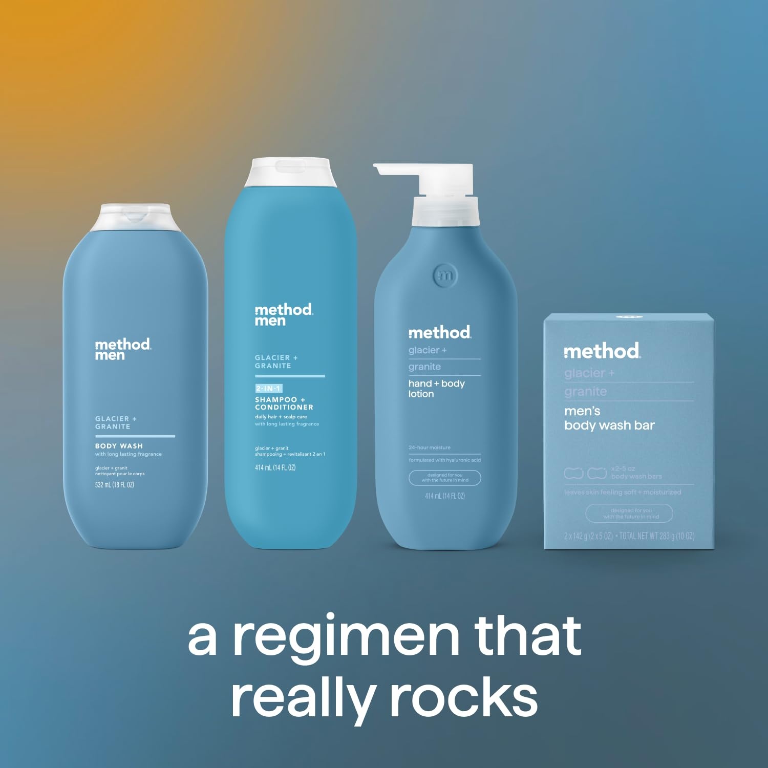 image:imageMethod 2in1 Shampoo and Conditioner 18oz and Body Wash 18oz Gift Set Glacier Granite