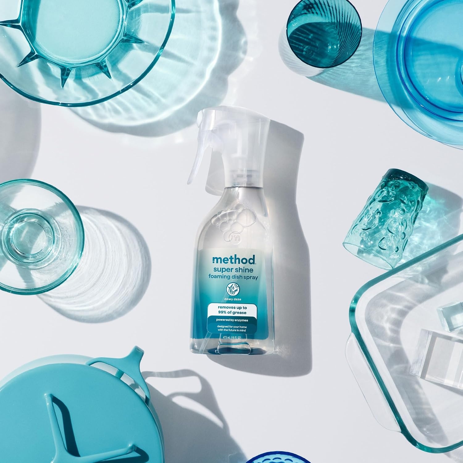 image:imageMethod Super Shine Foaming Dish Spray Starter Kit Reuse With Trigger Powered by Enzymes Dewy Daze ScentedDewy Daze