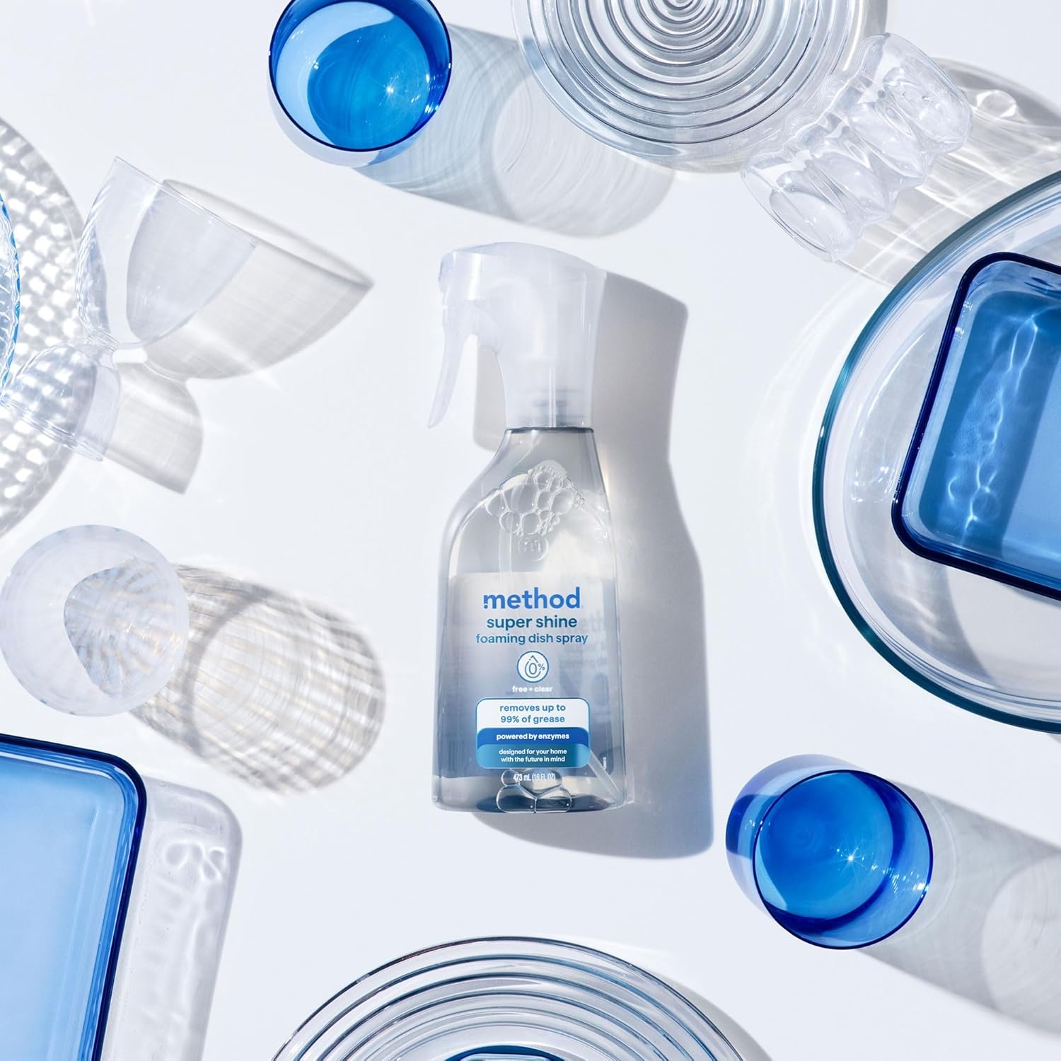 image:imageMethod Super Shine Foaming Dish Spray Starter Kit Reuse With Trigger Powered by Enzymes Dewy Daze ScentedFree Clear