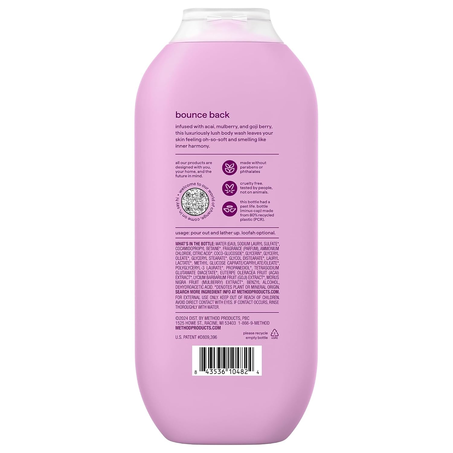 image:imagemethod Body Wash Berry Balance Leaves Skin Feeling Soft amp Moisturized Made Without Parabens Notes of Acai Mulberry amp Goji Berry 18 fl oz 3 pack