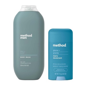 Bundle of Method Sea + Surf Body Wash, 18 oz (Pack of 1) + Method Glacier + Granite Deodarant, 2.65 oz (Pack of 1)